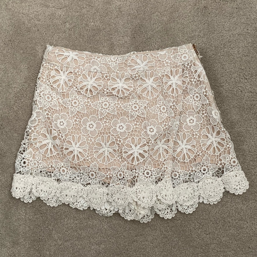White crotchet skort